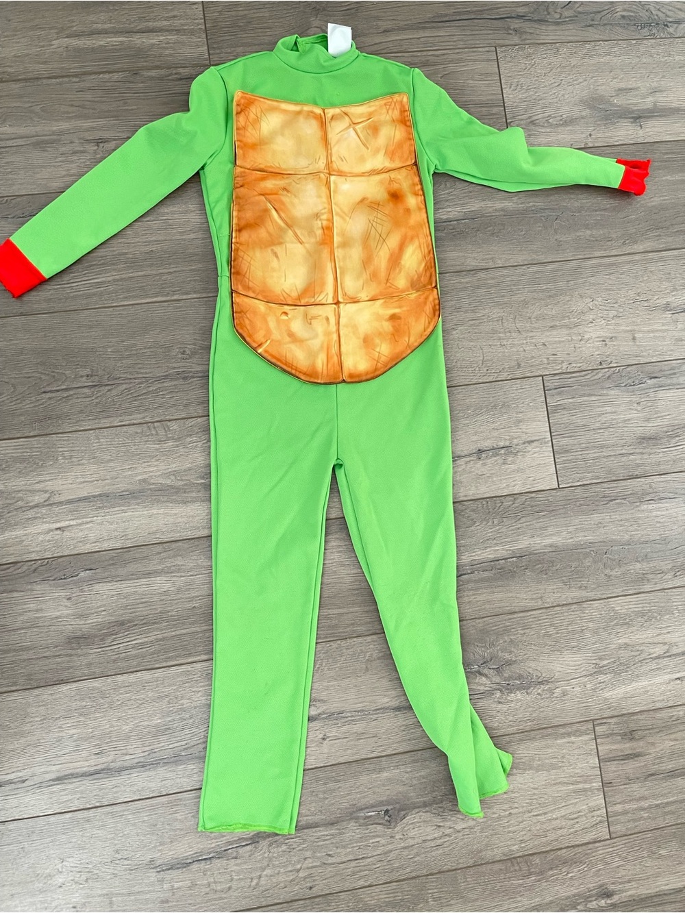 Green Turtle Costume Jumpsuit with Orange Shell